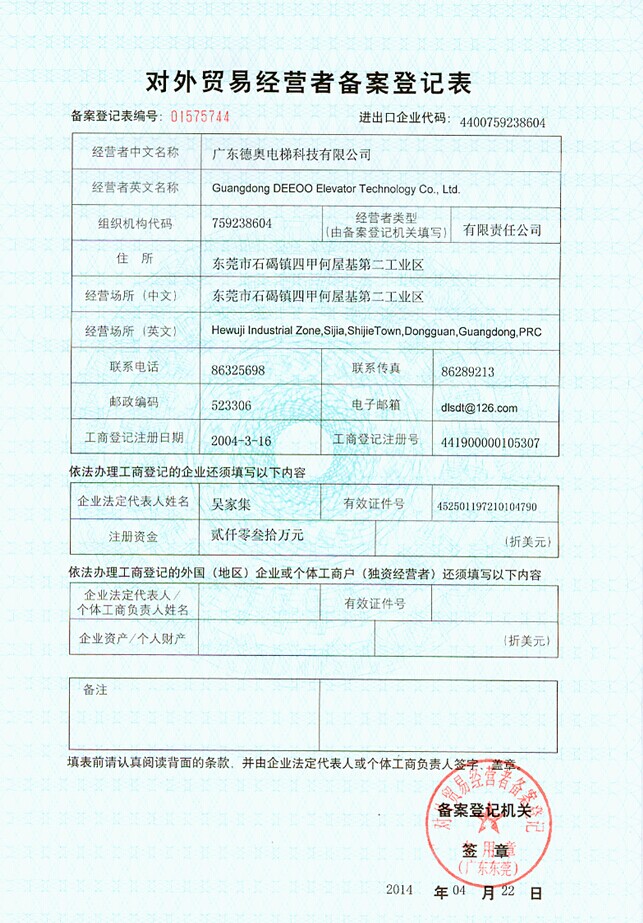 對外貿易經營許可